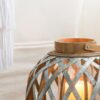 Decorative Lantern With Handle, Wooden Lantern For Indoor Outdoor, Home Garden, Wedding - Silver - Image 7