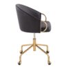 Claire - Contemporary / Glam Task Chair - Gold / Black - Image 2