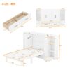 Queen Size Murphy Bed With Shelves, Drawers And USB Ports - White - Image 12