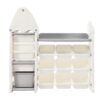 Kids Bookshelf Toy Storage Organizer With 17 Bins And 5 Bookshelves, Multi-Functional Nursery Organizer Kids Furniture Set Toy Storage Cabinet Unit With HDPE SheLF And Bins - Gray - Image 24