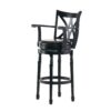 Elegant Leather Swivel Bar Stool With Arms - Espresso - Image 4