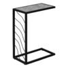 Accent Table, C - Shaped, Contemporary - Gray / Black - Image 4