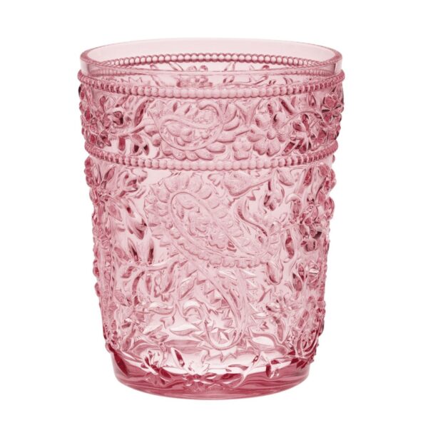 Paisley - Acrylic Glasses Drinking (Set of 4) Dof, Bpa Free, 13Oz - Pink