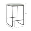 Counter Stool With Faux Linen Seat - Heathered Gray / Matte Black - Image 3