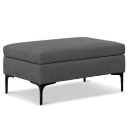 Rebecca - Rectangular Coffee Table Storage Ottoman With Lift Up Lid - Gray