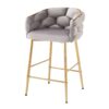 Modern Counter Stools (Set of 2) Counter Stools, Soft Back And Cushion, Footrest, Suitable For Kitchen - Gray - Image 7