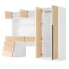 2 Door Storage Desk Wardrobe For Bedroom With Shelves And Drawers - Natural - Image 3