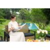 4 Piece Patio Furniture Set Outdoor Balcony Porch Garden Backyard Lawn Furniture Acacia Wood Table Top, Morden - Black And Light Brown - Image 10