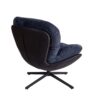 360° Swivel Office Chair, Modern Chenille Chair With And Metal Base Frame, No Wheels, Accent Chair - Dark Blue - Image 17