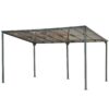 Outdoor Wall Mounted Gazebo With Sloped Roof Design, Uv Protection, And Durable Iron Frame - Gray - Image 8