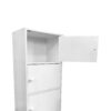 3 Door Storage Utility Cabinet Entryway Living Room Garage Hallway Bathroom Knob Handle - White - Image 2