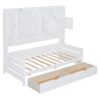 Twin Size Daybed With 2 Drawers And All In One Cabinet And Shelf - White - Image 7