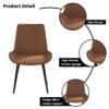 Modern Dining Chair Living Room Metal Leg Dining Chair (Set of 4) - Brown - Image 8