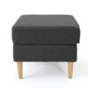 Upholstered Ottoman With Tapered Legs - Dark Gray - Image 8