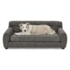 Modern Dark Pet Sofa With Backrest And Armrests Linen Fabric, For Small And Medium Dogs - Dark Gray - Image 4