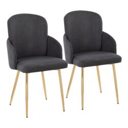 Dahlia - Contemporary Dining Chair (Set of 2) - Gold / Gray
