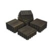 Acacia Hardwood Interlocking Deck Tiles, Striped Pattern - Dark Brown - Image 27