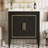 Bathroom Vanity With Ceramic Basin, Soft Close Door, Built-In Hidden Drawer - Black - Image 22