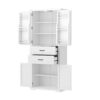 Elegant Multi Functional Storage Cabinet With Slide Rail Drawers, Adjustable Shelves - White - Image 10