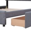 Queen Size Upholstered Platform Bed With Classic Headboard And 4 Drawers, No Box Spring Needed - Dark Gray - Image 12
