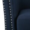 Modern Upholstered Swivel Club Chair With Nailhead Trim - Blue - Image 11