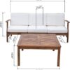 Perla - 3 Seater Sofa And Table Set - Cream - Image 3