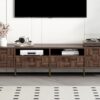 Mid Century TV Stand With 2 Drawers, Media Console Table For Tvs Up To 85'', Entertainment Center With Storage For Living Room - Dark Brown - Image 20