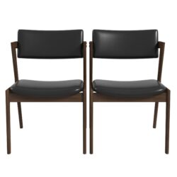 Edwin - Mid-Century Modern Dining Chair (Set of 2) - Black / Brown