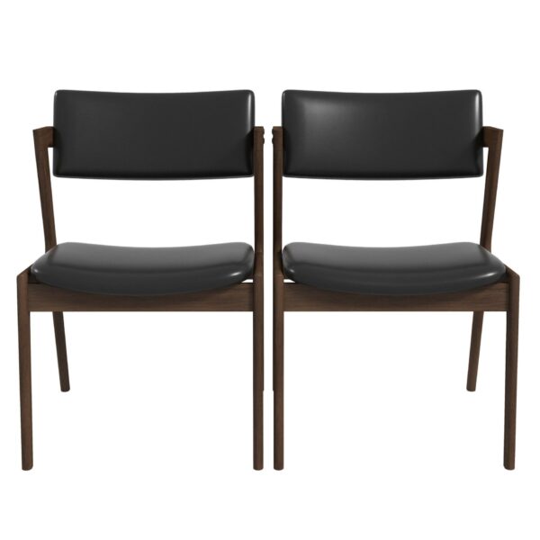 Edwin - Mid-Century Modern Dining Chair (Set of 2) - Black / Brown