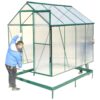 6.3'x8.2'x7' Polycarbonate Greenhouse, Heavy Duty Outdoor Aluminum Walk-In Green House Kit With Rain Gutter, Vent And Door For Backyard Garden - Green - Image 24