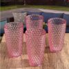 Leading Ware Diamond Cut Acrylic Glasses Drinking (Set of 4), 19Oz, Bpa Free - Pink - Image 3