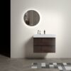 Alice - 30" Bathroom Vanity With Sink, Large Storage Wall Mounted Floating Bathroom Vanity For Modern Bathroom, One-Piece Sink Basin Without Drain And Faucet - Walnut / White - Image 2