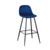 Bar Stools (Set of 2) Velvet Barstool Modern Counter Bar Height Chair With Back, Sturdy Metal Legs & Footrests, Island Stool For Kitchen Bar - Blue - Image 8