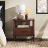 Transitional Solid Wood Spindle Nightstand - Walnut - Image 5
