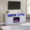 Lucifer - TV Stand Console With Fireplace - White Walnut - Image 12