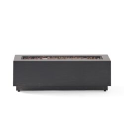 Modern Outdoor Iron Propane Fire Pit, 50, 000 Btu, Sleek Design - Brown / Gold