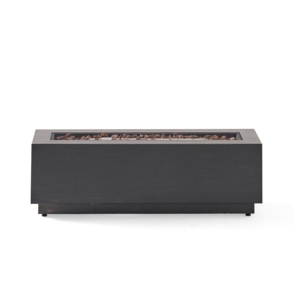 Modern Outdoor Iron Propane Fire Pit, 50, 000 Btu, Sleek Design - Brown / Gold