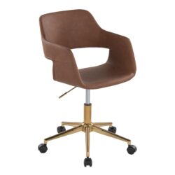 Margarite - Contemporary Task Chair - Gold / Brown