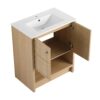 Modern 30" Freestanding Bathroom Vanity With Ceramic Sink And 2 Soft Closing Doors - Oak - Image 17