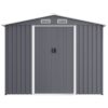 Outdoor Storage Shed 8 2 Ft Large Metal Tool Sheds Heavy Duty Storage House With Sliding Doors And Air Vent For Backyard Patio Lawn To Store Bikes Tools Lawnmowers - Gray - Image 7