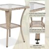 3 Piece Outdoor Chair & Table Set Chat Set 2 Person Rattan Seating Group With 2 Swiveling And Rocking Chairs And A Square Table For Garden, Patio, Or Balcony - Natural - Image 6
