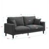 Modern Upholstered 2 Piece Sofa Set, Comfy Corduroy Living Room Furniture - Dark Gray - Image 2