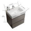 Alice - 24" Bathroom Vanity With Sink, Large Storage Wall Mounted Floating Bathroom Vanity For Modern Bathroom, One-Piece Sink Basin Without Drain And Faucet - Gray / White - Image 4