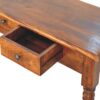 Turned Legs 3 Drawer Console - Brown - Image 9