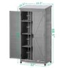Wood Outdoor Storage Cabinet With Metal Top Garden Shed For Yard And Patio - Gray - Image 3