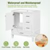 Bathroom Vanity, Modern Bathroom Cabinet With Sink Combo Set, Bathroom Storage Cabinet With A Soft Closing Door And 3 Drawers, Solid Wood Frame, Resin Basin - White - Image 8