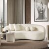 Drake - Japandi Style Curvy Sofa - Ivory White / White - Image 2