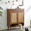 Multi Functional Modern Minimalist Shoe Cabinet Perfectly Blends Into Nordic, Japanese, And Industrial Style Homes - Walnut - Image 2