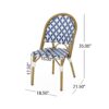 Elegant French Bistro Chair Set With Durable Aluminum Frame And Polyethylene Rattan - White / Navy - Image 3