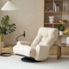 Adjustable Swivel Lounge Chair With 360 Degree Rotating Seat And Headrest Support, Leisure Chair Deck Chair Game Chair For Living Room - Beige - Image 10